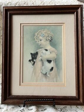 Set of 2 Classic Framed Art by Bessie Pease Gutmann 1970s
